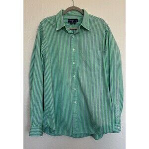 Polo Ralph Lauren Classic Fit Button Down Shirt Mens 2XL 18 Green Striped Regent